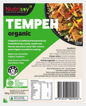 Nutrisoy Organic Tempeh 300g (cold)