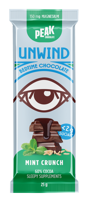 Peak Chocolate UNWIND Bedtime Chocolate Bar MINT CRUNCH 25g